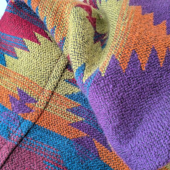Vintage Southwestern Jacket Blazer 1X Green Purple Mutli West Geometric Concho - Picture 3 of 15